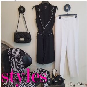 Contemporary Sleeveless Belted Dress NWOT